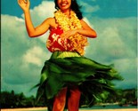 Hawaiian Woman Dancing Hula Hawaii Nani Li&#39;i Chrome Postcard B10 - $3.91