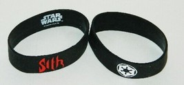 Star Wars Sith Name and Imperial Logos Black Rubber Wrist Sport Band, NEW UNUSED - £5.49 GBP