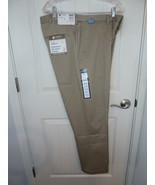Haggar Mens 38x29 Straight Fit Flat Front Stretch Khaki Beige Pants Flex... - €25,16 EUR