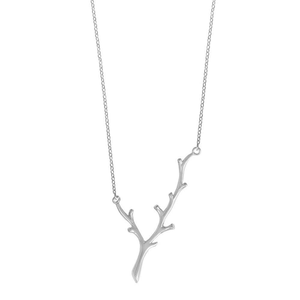 925 Sterling Silver Branch Pendant Necklace, 18 Inches - £69.28 GBP