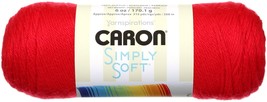 Caron Simply Soft Solids Yarn-Red - £12.28 GBP