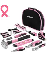 WORKPRO Pink Tool Kit - Hand Tool Set with Easy Carrying Round Pouch - D... - £52.80 GBP