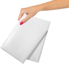 25 White Poly Bubble Mailers 4x7 #000 Self Sealing Cushion Padded Envelopes - £8.39 GBP