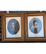 The Primrose Girl and The Match Boy by C. Knight - Hand Colored Etching Framed.