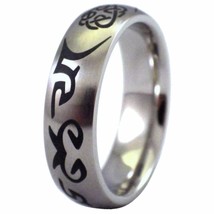 Viking Tattoo Band Mens Womens Silver Stainless Steel Celtic Ring Sizes 6.5-12 - £6.31 GBP