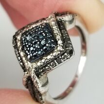 sterling silver size 7 womens ring dark blue black onyx ladies ring STS - $51.84 CAD