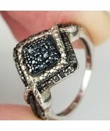 sterling silver size 7 womens ring dark blue black onyx ladies ring STS - $51.84 CAD