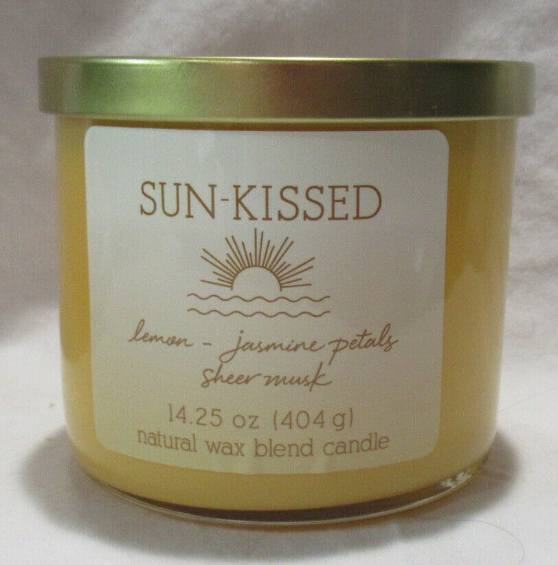 Primary image for Kirkland's 14.25 oz Large Jar 3-Wick Candle Natural Wax Blend SUN-KISSED