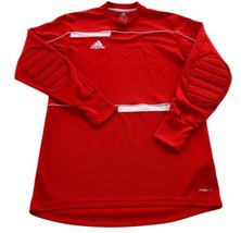 Adidas Mens Red &amp; White Long Sleeve Padded Goalkeeper Soccer Jersey Shirt Sz Med - $13.46