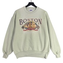 Vintage Beacon Point Outfitters Boston Sweatshirt Unisex Large Green Pul... - £18.69 GBP