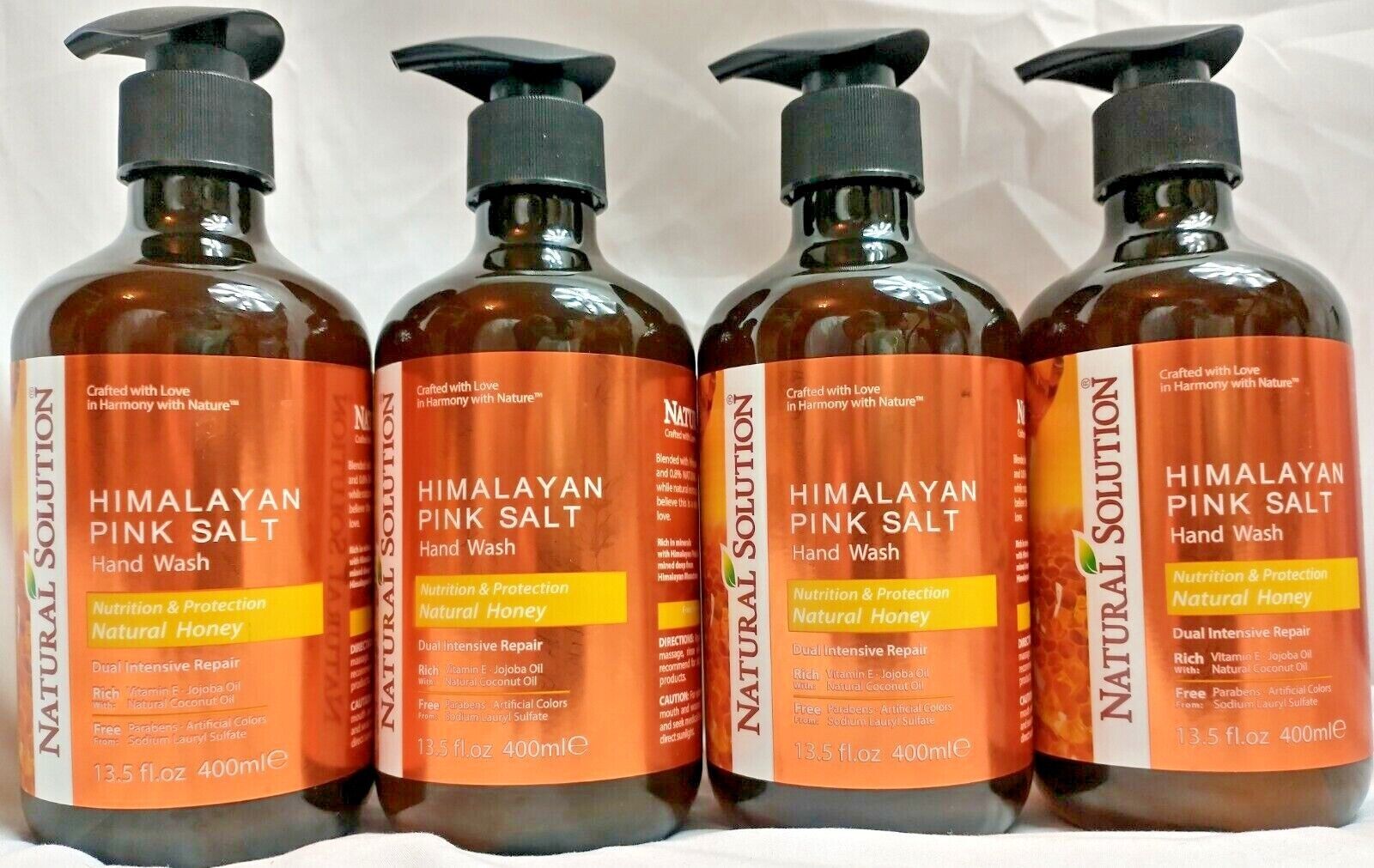 4X Natural Solution Himalayan Pink Salt Hand Wash Soap Honey 14 oz Each  - £26.11 GBP