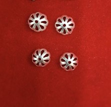 20 Pc 925 Sterling Silver Round Domed Caps 9 mm, Cutwork, Jewelry Findings - £15.65 GBP