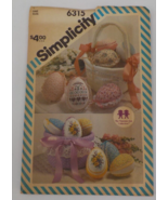 SIMPLICITY PATTERN #6315 EASTER EGGS BASKETS INSTRUCTIONS CROSSTITCH UNC... - $7.99