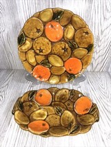 Inarco Orange Spice Porcelain E3603 9” Divided Bowl &amp; Plate 1960’s Vintage PROP - £19.57 GBP