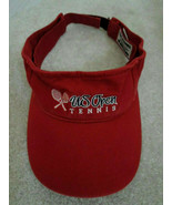 US Open Tennis Visor Hat 2004 Red 100% Cotton One Size Adjustable $45 Va... - £16.92 GBP