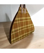 Vintage Plaid Log Firewood Carrier 18”Wx46&quot;L Fabric Faux Leather Brown O... - $410.74 MXN