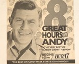 8 Great Hours Of Andy TV guide Print Ad Advertisement Andy Griffith TPA19 - £4.66 GBP