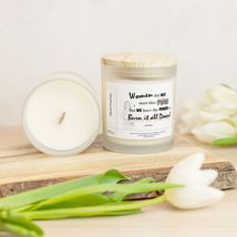 &quot;Women Didn&#39;t Start This Fire&quot; Frosted Glass Candle.Eco-Friendly Non-Toxic  - £17.58 GBP