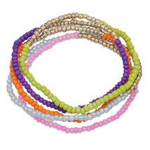 Yumfeel Bohemian Multi Layered Bracelets For Women Boho Glass Seed Beads Bracele - £8.68 GBP