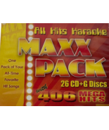 Maxx Pack 26 CD+G Discs, 406 Mega Hits Karaoke CD+Graphics + Bonus 112 C... - $37.00