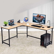 L Shaped Desk Corner Computer Desk PC Laptop Gaming Table Workstation-Natural - £119.50 GBP