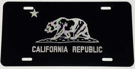 California Republic State Flag Diamond Etched Engraved License Plate Car Tag - £17.97 GBP