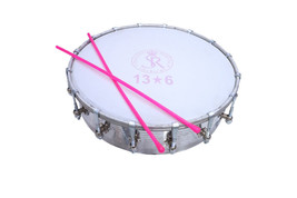14 Inch Dhol Tasha Stainless Steel Classic With Stick Tambourine musical - £104.36 GBP