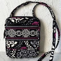 Vera Bradley Mini Hipster Crossbody Bag Canterberry Magenta Black White ... - $37.95