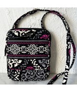 Vera Bradley Mini Hipster Crossbody Bag Canterberry Magenta Black White ... - $705.87 MXN