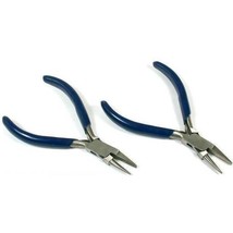  2 Pliers Flat Round Nose Memory Wire Wrapping Tool Jewelry Repair &amp; Beading - £9.25 GBP