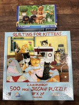 Lot Of 2 Puzzles Quilting For Kittens &amp; Cavalier King Charles Spaniel Puppies - £11.99 GBP