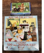 Lot Of 2 Puzzles Quilting For Kittens &amp; Cavalier King Charles Spaniel Pu... - £11.26 GBP