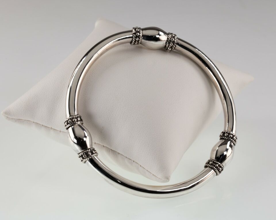Primary image for Sterling Silver 9.5mm Bangle Bracelet 7.25"