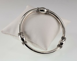 Sterling Silver 9.5mm Bangle Bracelet 7.25&quot; - £90.36 GBP