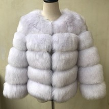 Inter new fashion women faux fur coat female black elegant fluffy thick warm artificial thumb200