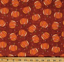 Cotton Pumpkins Autumn Harvest Food Fall Orange Fabric Print by the Yard D514.54 - £10.32 GBP