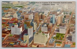 Houston TX Aerial View Portiin Of Downtown Business Section Texas Postcard M23 - £5.23 GBP