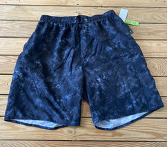 burnside NWT $42 Mens swim trunks swim shorts size L Black blue F3 - £15.41 GBP