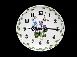 WALL CLOCK Dinner Plate 8.5&quot; Royal Norfolk Viola Flower &amp; Butterfly&#39;s - $26.24