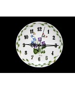 WALL CLOCK Dinner Plate 8.5&quot; Royal Norfolk Viola Flower &amp; Butterfly&#39;s - £20.91 GBP