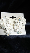 Vintage Laguna Silvertone Crystal Beads Clip Earrings - £23.20 GBP