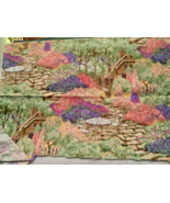Fabric Timeless &quot;In the Garden&quot; Thatched Cottages Flowers Table &amp; Chairs... - $109.88 MXN