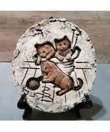 Stan Langtwait Shapes Of Clay Round Wall Plaque Cats Kittens Playing Yar... - £21.89 GBP