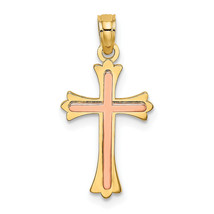 10K Two-Tone Cross Charm 10K9067 - $98.81