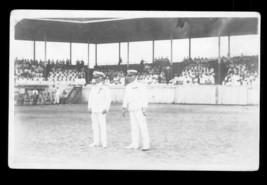 Vintage RPPC Postcard Military Photo US Navy Admirals at Baseball Game 1st Pitch - £19.54 GBP