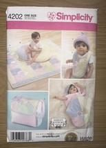 Simplicity 4202 Sewing Pattern Baby Infant Quilt Pillow Cover Wrap Bib B... - €3,41 EUR