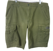 Union Bay Men khaki Cargo Shorts sz 36 (40 Actual measurement) cotton zi... - $22.76