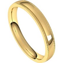 Authenticity Guarantee 
18k Yellow Gold 3 mm Rope Edge Comfort-fit Wedding Band - £479.23 GBP+
