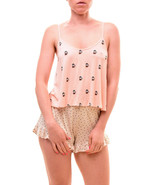 WILDFOX Womens Cami Intimates French Press Strapy Crop Pink Size S - £33.68 GBP