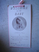 Unique Vintage Welcome to the Baby Nursery Tag - £13.16 GBP